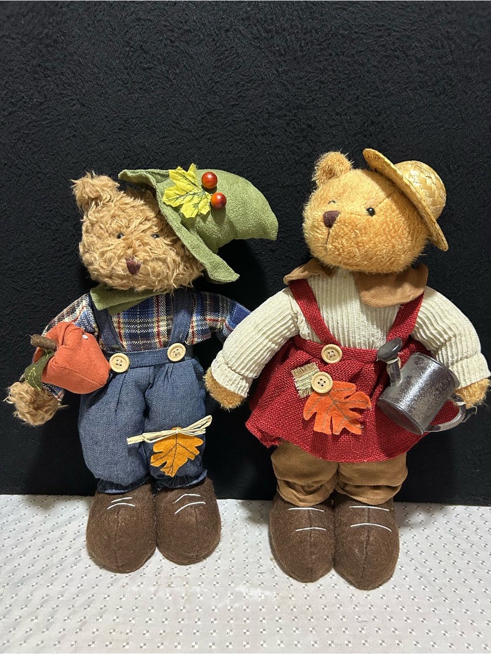 Dan Dee Collector's Choice Standing Bear Scarecrows Fall Autumn Apple Plush Doll